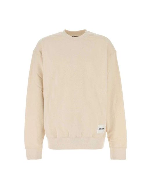 Jil Sander Cremefarbenes baumwoll-sweatshirt in White für Herren