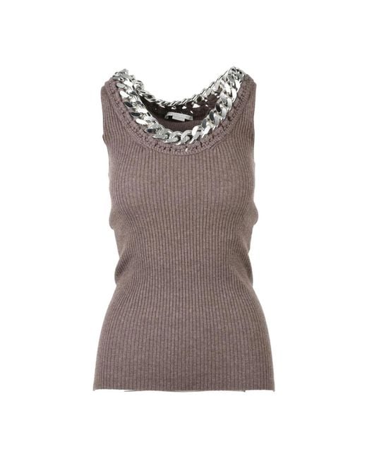 Stella McCartney Brown Sleeveless Tops