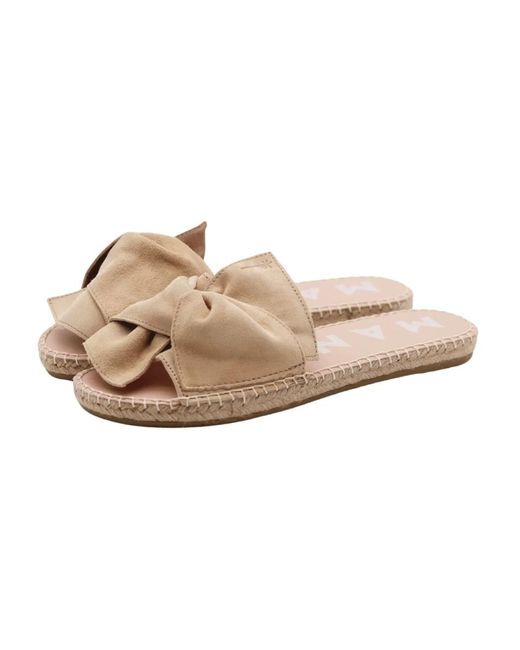 Manebí Natural Sandals with knot champagne ebí