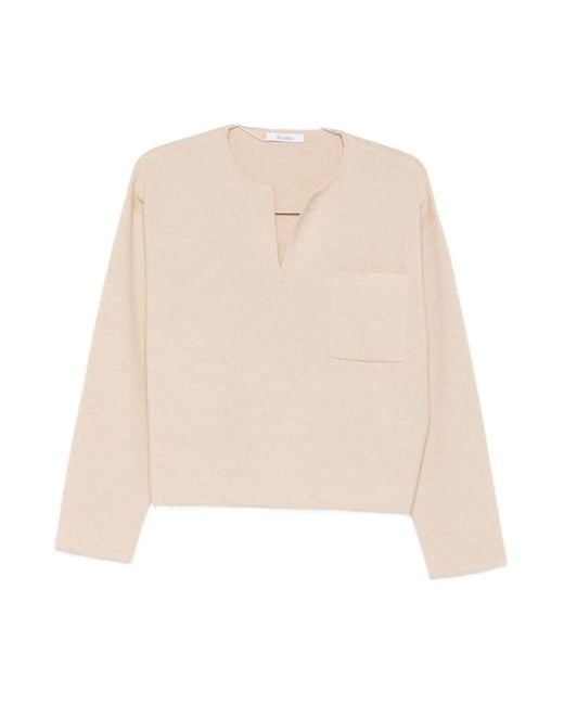 Max Mara Natural V-Neck Knitwear