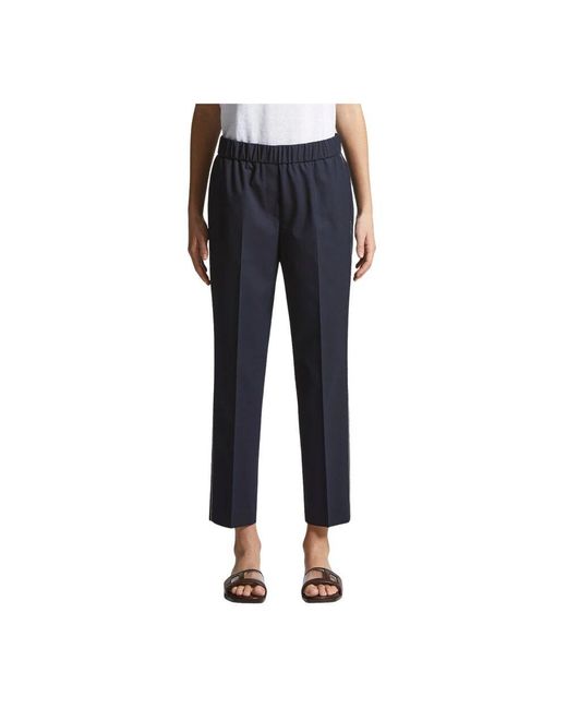 Peserico Blue Weiche Hose Aus Technischem Stretch-Viskose-Canvas