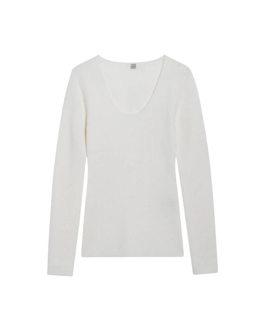 Totême  White V-Neck Knitwear