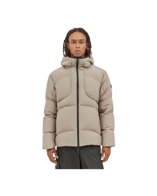 Moncler Kurze daunenjacke mit mattem finish in Natural für Herren