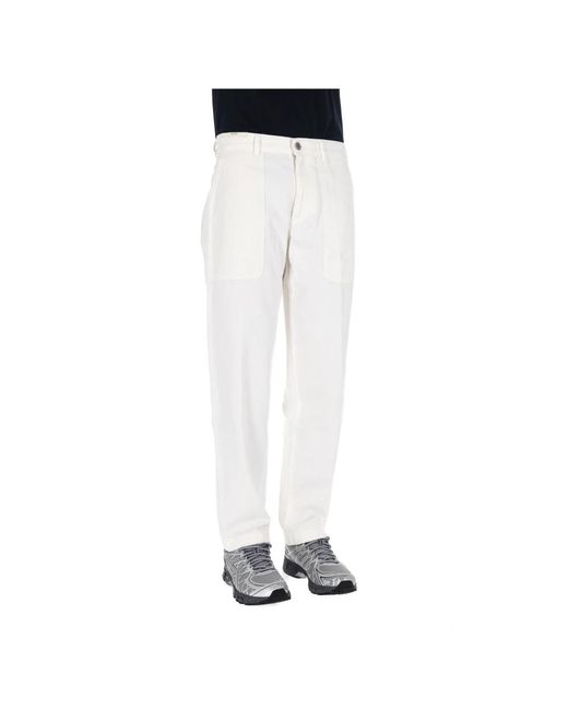 PT Torino White Straight Jeans for men