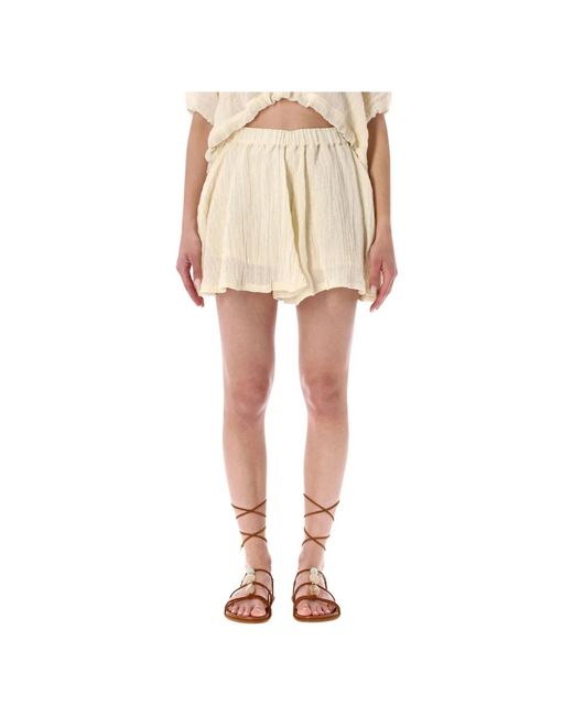 120% Lino Natural Short Shorts