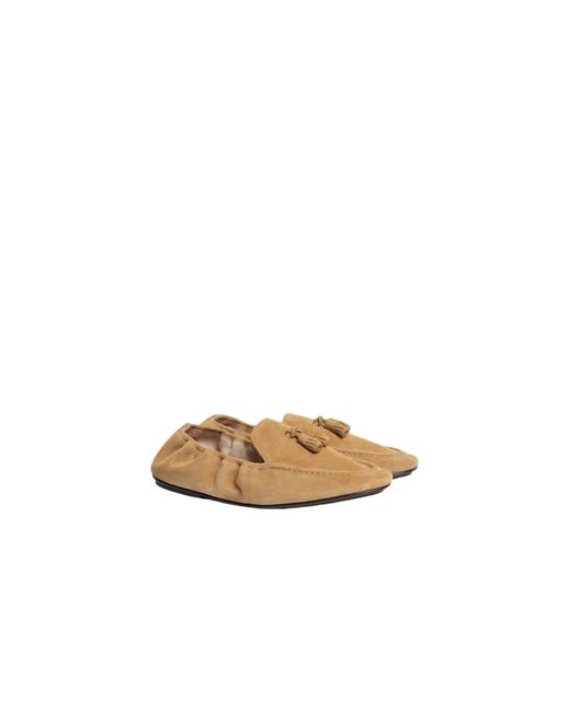 Alberta Ferretti Natural Loafers