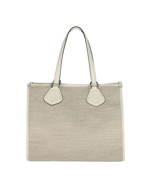 Lancel Metallic Sommer tote jute leder