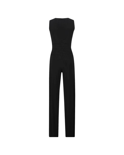 Norma Kamali Black Ärmelloser jumpsuit mit geraffter taille