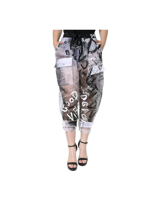 Dolce & Gabbana Graffitiprint Cargo Broek in het White