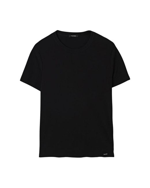 Tom Ford Tops ,Zwart ,Basic T-Shirt Met Korte Mouwen in het Black voor heren
