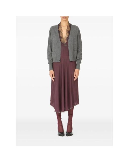 Maison Margiela Truien & Vesten ,Grijs ,Cardigan Met V-Hals in het Gray