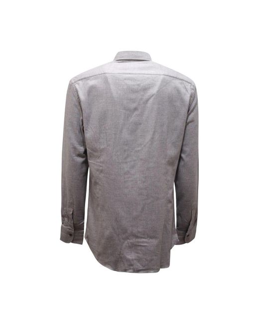 Mazzarelli Flanellhemd Made in Gray für Herren