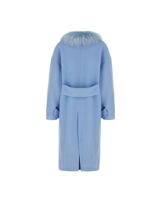 Blancha Blue Single-Breasted Coats