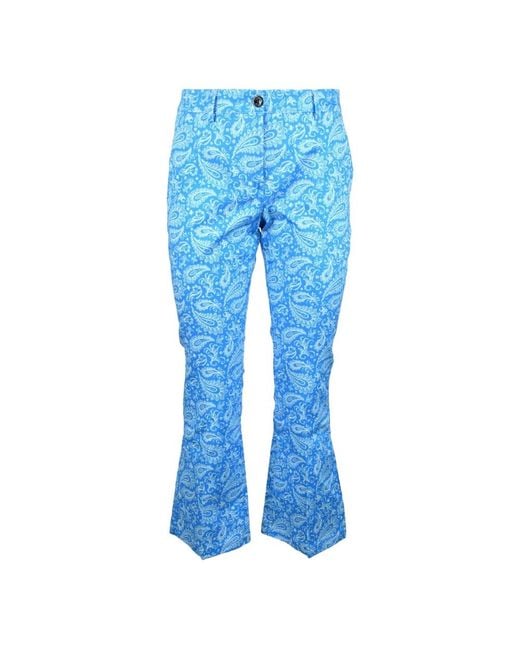 Another Label Broeken ,Blauw ,Katoen Cotton Elastane Broek in het Blue