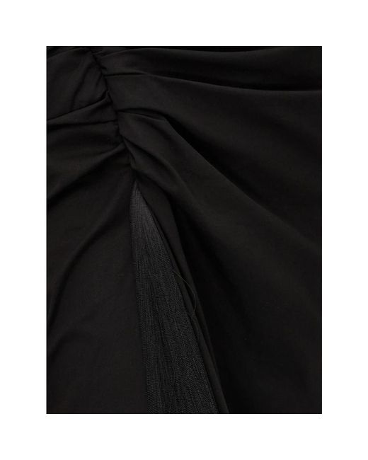 Ferragamo Black Schwarzes halterneck-kleid mit seitenschlitz