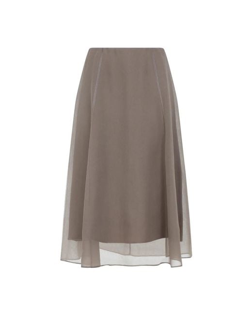 Brunello Cucinelli Gray Midi Skirts