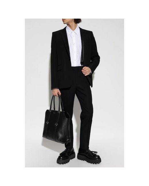 McQueen Jassen ,Zwart ,Wol Wollen Blazer Met Zijden Revers in het Black voor heren