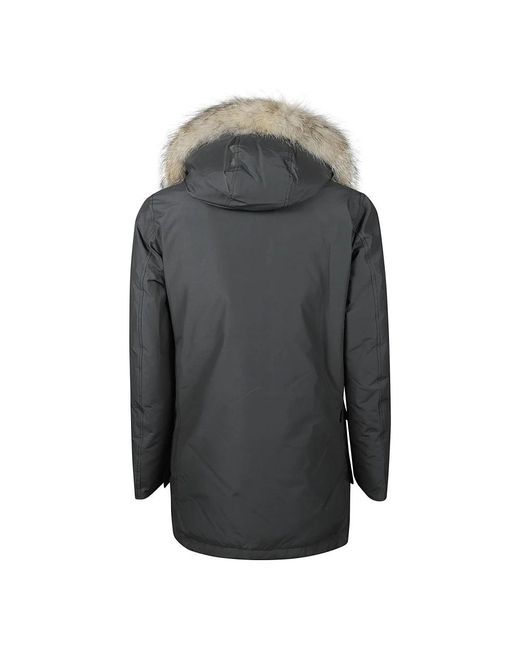 Woolrich Jassen ,Grijs ,Katoen Afneembare Bont Parka in het Black voor heren