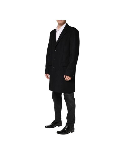 Dolce & Gabbana Black Single-Breasted Coats for men