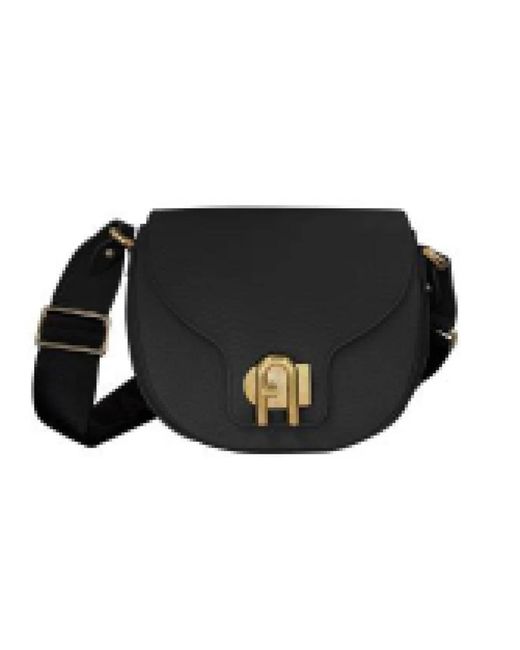 Furla Black Schwarze Umhängetasche Mit Umschlag