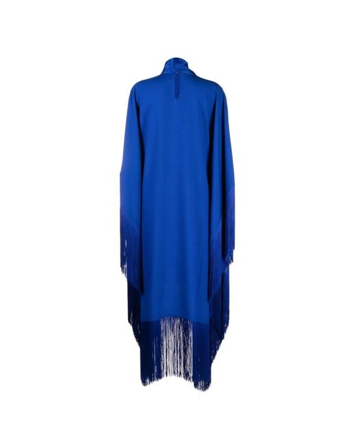 ‎Taller Marmo Blue Blaues kleid mit crepe-textur und schal-detail