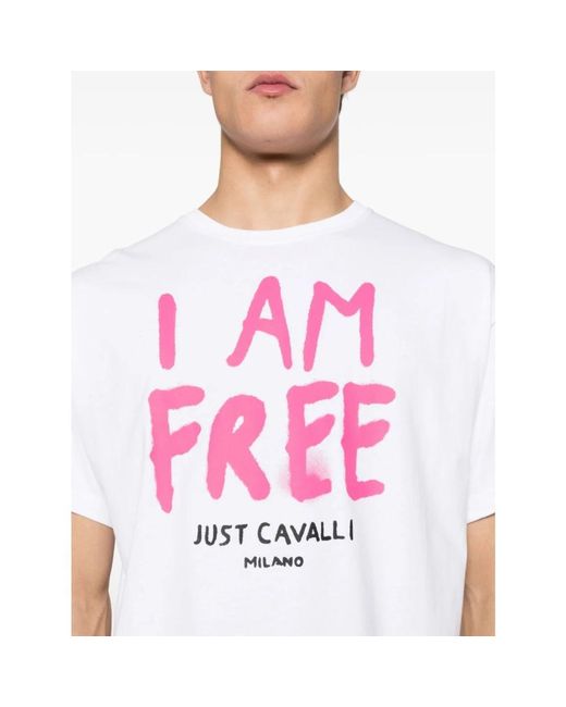 Just Cavalli Grafische t-shirts und polos in White für Herren