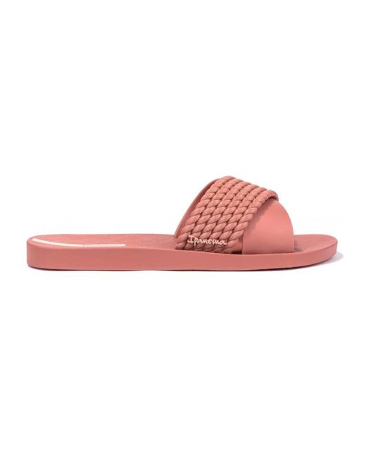 Ipanema Pink Bequeme gestreifte sandalen