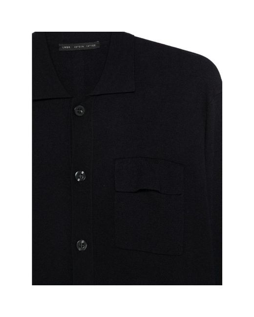 Low Brand Truien & Vesten ,Blauw ,Wol Polo Collar Cardigan in het Black voor heren