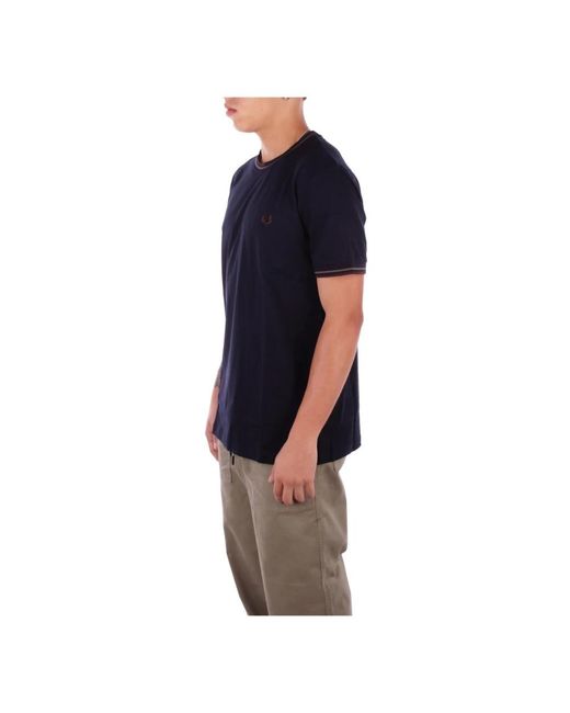 Fred Perry Tops ,Zwart ,Katoen Logo Front T-Shirt in het Black voor heren