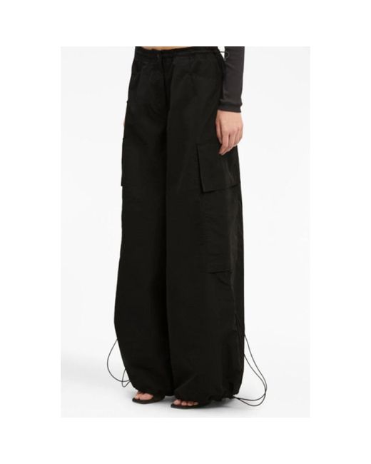 Palm Angels Black Wide Trousers