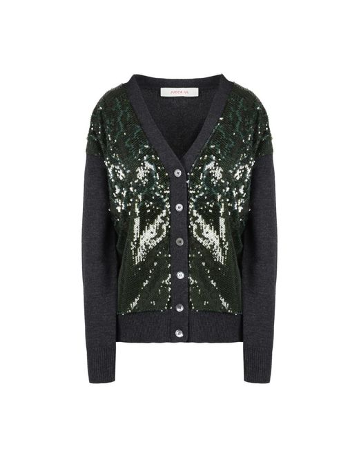 Jucca Sequin Front Panel Cardigan in het Black