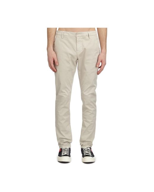 Dondup Broeken ,Katoen Katoenen Broek Model Gaubert in het Natural voor heren