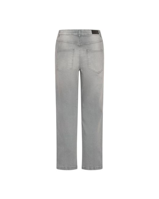 Ichi Jeans ,Grijs ,Katoen Raven Gewassen Grijs Straight Leg Jeans in het Gray