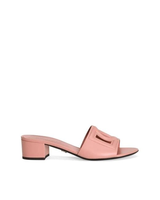 Dolce & Gabbana Pink Heeled Mules