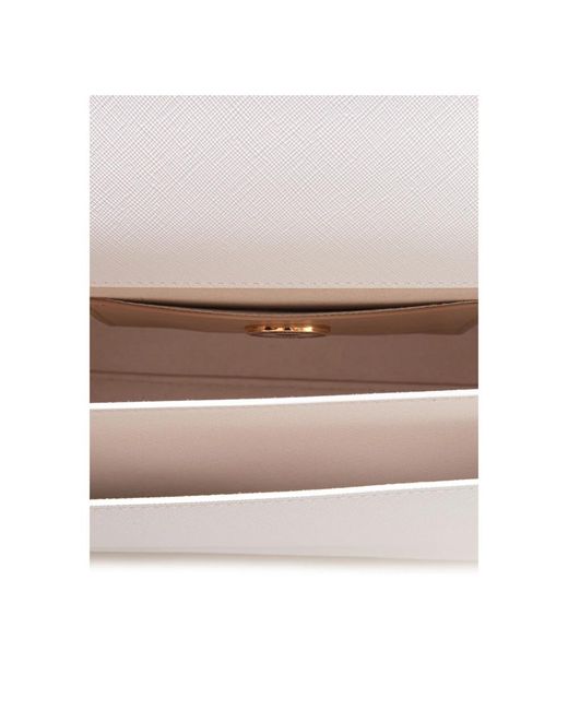 Love Moschino White Stilvolle schultertasche mit verdeckter knopfleiste,stilvolle schultertasche mit verdeckter knopfleiste