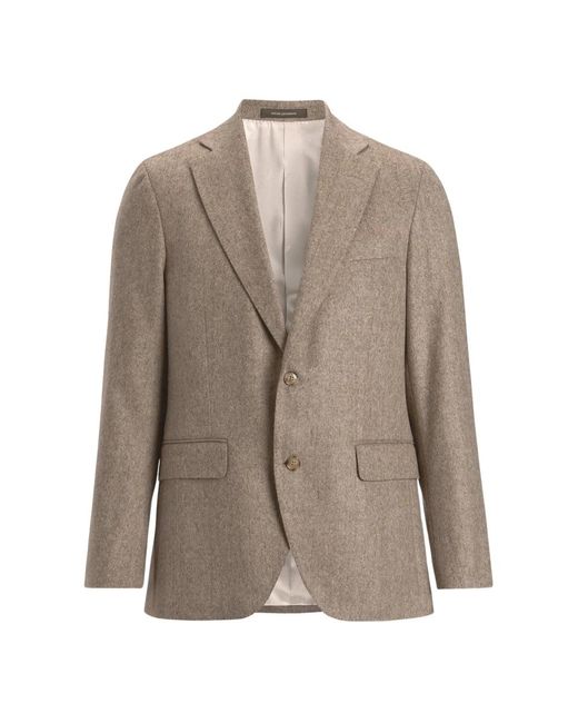 Oscar Jacobson Brown Blazers for men