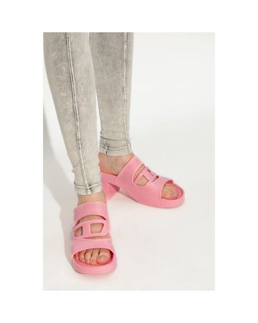 DIESEL Pink Heeled Mules