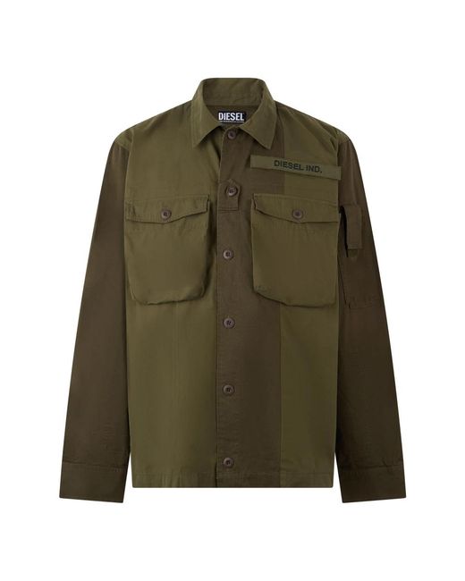 DIESEL Green Casual Shirts for men