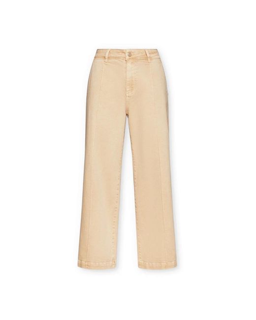 Elena Miro Natural Hose Mit Weitem Bein, Cropped