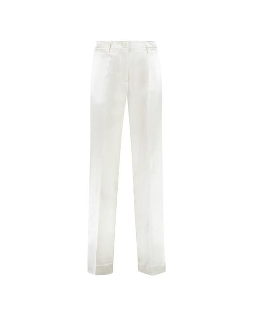 P.A.R.O.S.H. White Straight Trousers