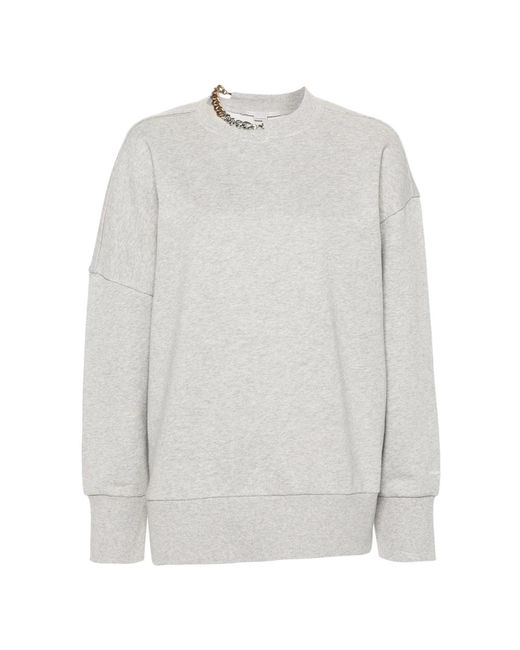 Stella McCartney Hoodies & Sweatvesten ,Grijs ,Leer Lichtgrijze Gemêleerde Sweatshirt in het White
