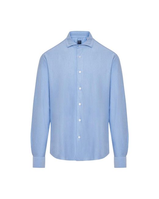 Fedeli Blue Casual Shirts for men