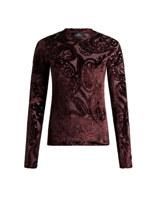 Round-Neck Knitwear Etro de color Brown