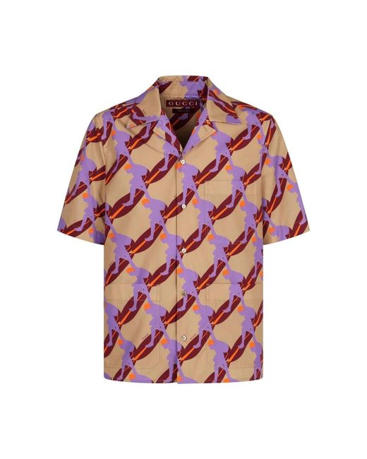 Gucci Red Short Sleeve Shirts for men