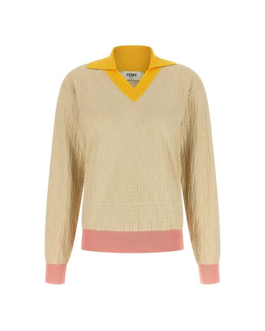 Fendi Natural Polo Shirts