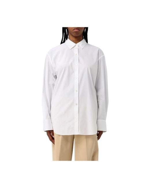 Theory White Klassische Weiße Popelinebluse