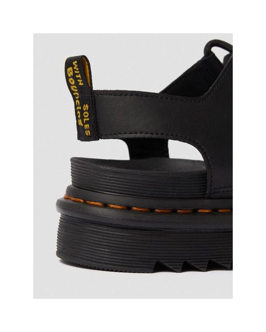 Dr. Martens Black Minimalistische gladiator-sandalen mit einzigartigen schnürsenkeln