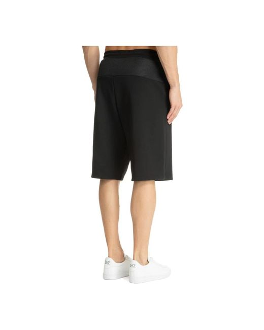 EA7 Black Casual Shorts for men