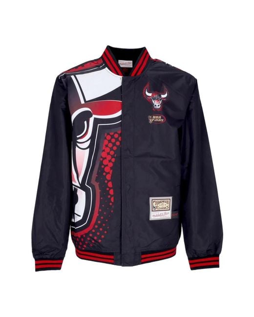 Mitchell & Ness Jassen ,Veelkleurig ,Polyester Chicago Bulls Nba Bomberjack Zwart in het Blue voor heren