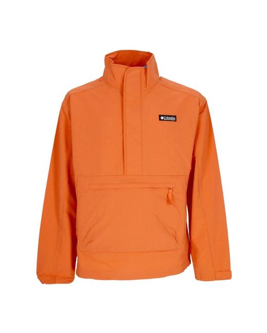 Columbia Orange Deschutes Valley Wind Shell Pull-On Windbreaker for men